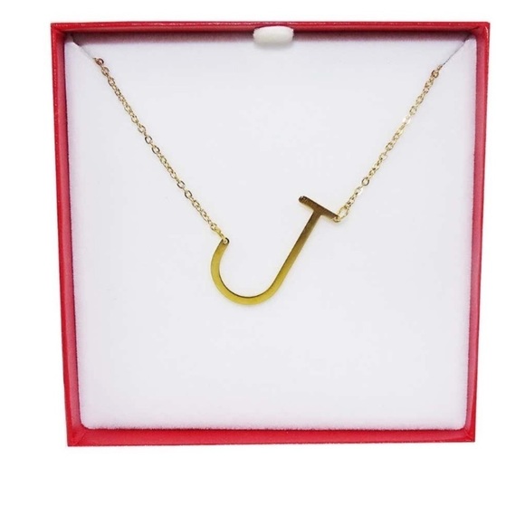 SAVVY CIE 14K GOLD PLATED INITIAL PENDANT NECK - Picture 2 of 2